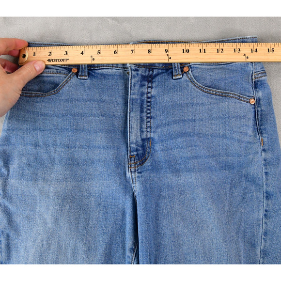 Talbots Jeans Womens 8P (28x26) Straight Leg Raw Hem Blue Denim - Picture 7 of 9